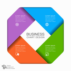 Wall Mural - infographic vector background. 4-step process. chart design. presentation template.