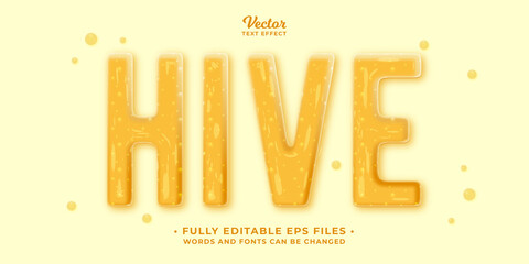Wall Mural - honey bee hive text effect editable eps cc