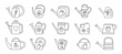 © Ramziia - Watering can sketch set. Doodle black line vector illustration. Editable path