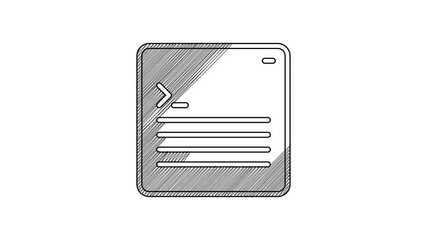 Black line Software, web developer programming code icon isolated on white background. Javascript computer script random parts of program code. 4K Video motion graphic animation