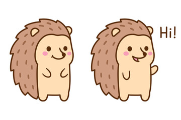 Wall Mural - cute cartoon hedgehog character drawing
