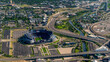 Denver Colorado professional football stadium aerial view