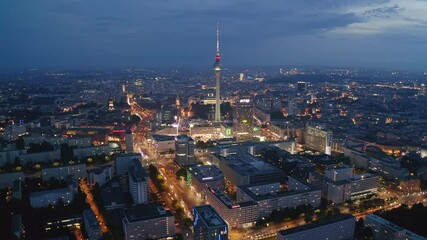 Wall Mural - Berlin. Aerial Aufnahme.  Aussicht auf Fernsehturm am Alexanderplatz