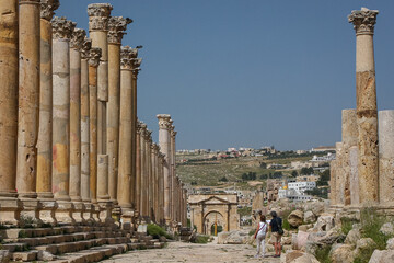 Canvas Print - View to the ruins of ancient Gerasa