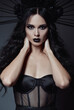 © jetrel2 - Halloween theme: beautiful young witch. Dark beauty: portrait of seductive goth girl