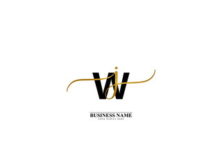 Wall Mural - Letter WJ Logo, creative wj jw signature logo for wedding, fashion, apparel and clothing brand or any kind of business