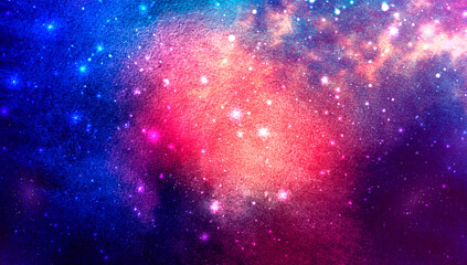 Wall Mural - vector cosmic illustration. beautiful colorful space background. watercolor cosmos