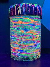 Neon Painted Trash Can