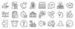 © blankstock - Set of Business icons, such as Download, Strategy, Vip timer icons. Alarm clock, 24h service, Exam time signs. Cogwheel timer, Carousels, Approved. Question mark, Typewriter, Idea. Login. Vector
