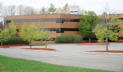 Wall Mural - exterior view of office building in industrial area