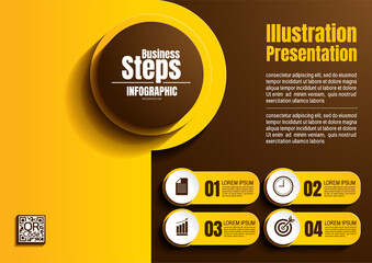 Wall Mural - infographics business, process chart design template for presentation, abstract timeline elements.