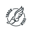 Track and Field, Track logo, Winged shoe, Sports Design. Track and Field insignias, Track Team, Sports Design, Team logo