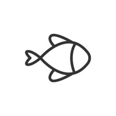 Poster - Thin line icon of fish.