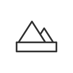 Canvas Print - Thin line icon of pyramid.