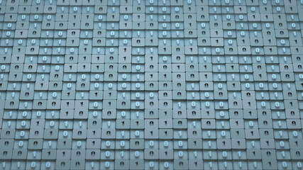Binary code 3D render illustration