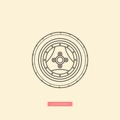 Wall Mural - Classic japanese wheel icon. Vector illustration