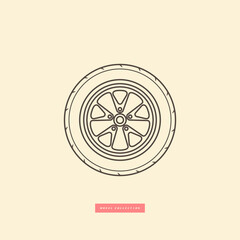 Wall Mural - Classic wheel icon. Vector illustration