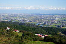 富山県小矢部市にある稲葉山展望台からの眺め稲葉山牧場