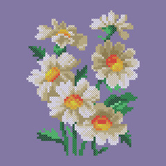 Sticker - bouquet of chamomile flowers