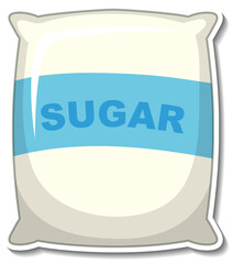 Sticker - Sugar bag package sticker on white background