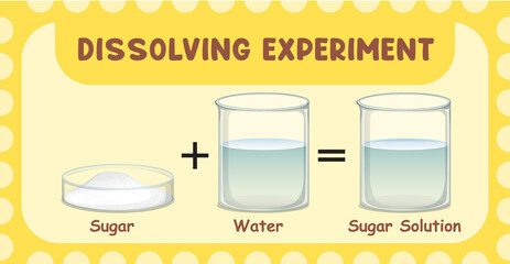 Wall Mural - dissolving science experiment with sugar dissolve in water