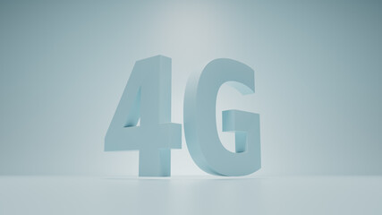 Poster - 3d render background with cell generation title. bright 4g text title.