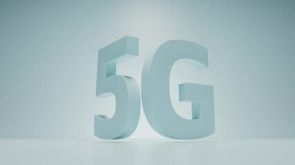 Aufkleber - 3d render background with cell generation title. Bright change from 4G to 5G text title.