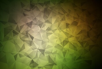 Dark Green, Yellow vector polygonal template.