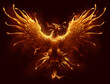 Phoenix digital painting. Burning bird phoenix digital painting.