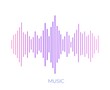 Amplified sound wave. Colorful design with sound frequency music audio waves for technology vector image on light background