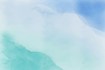 Wall Mural - blue sky and cloud on white paper vector nature abstract watercolor background. watercolor hand pain