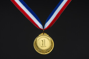First place - gold medal on isolated background