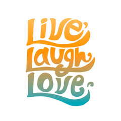 Sticker - Live laugh love typography design