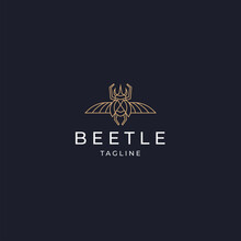 Luxurious Beetle Logo Icon Design Template Flat Vector
