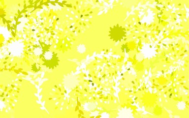 Light Green, Yellow vector abstract background with flowers