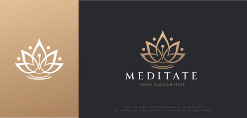 Wall Mural - beauty spa lotus flower logo design