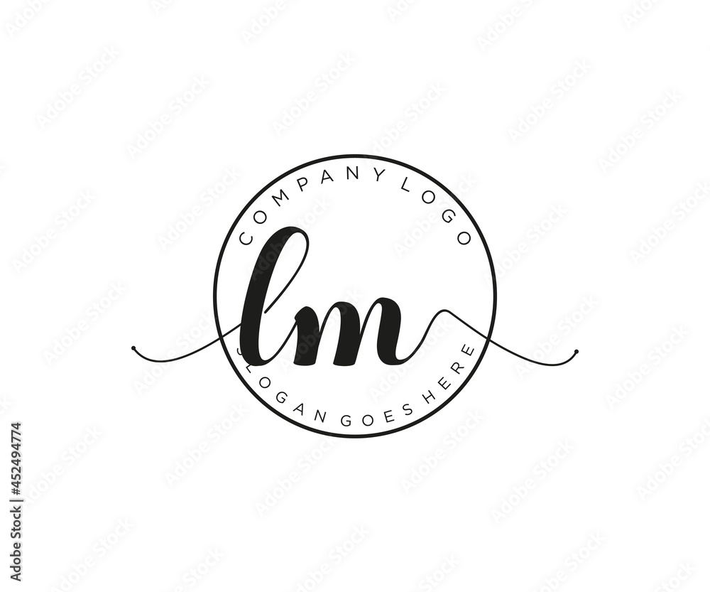 initial LM Feminine logo beauty monogram and elegant logo design ...