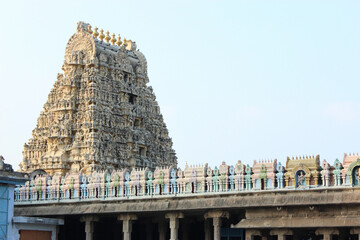 Shri Ekambaranathar Temple, Kanchipuram, Tamil Nadu, India. Dedicated to Lord Shiva and  associated with Earth or Prithivi one of the five elements of the Pancha Bhoota Stalas