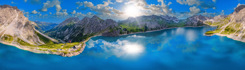 Wall Mural - Alps skypano above the Luenersee in Austria