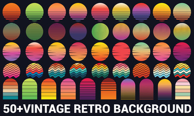 sunset vintage retro background design 
