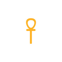 Ankh egyptian ancient symbol of life, flat vector illustration isolated.