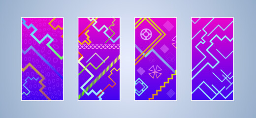 Poster - Minimal cover design with geometric shapes. Color gradient background. Creative template for design, cover, banner, poster, mobile app