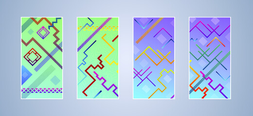 Poster - Minimal cover design with geometric shapes. Color gradient background. Creative template for design, cover, banner, poster, mobile app