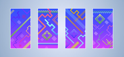Poster - Minimal cover design with geometric shapes. Color gradient background. Creative template for design, cover, banner, poster, mobile app
