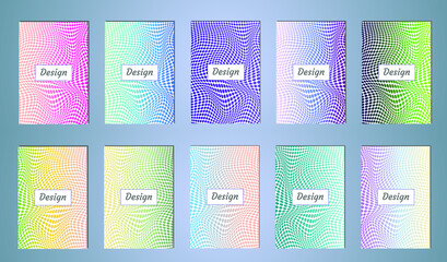 Poster - Set of covers design templates with vibrant gradient background. Modern trendy poster with geometric shapes