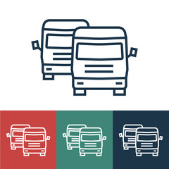 Poster - Linear vector icon with lorry