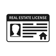 Wall Mural - Real Estate license glyph icon. Clipart image isolated on white background