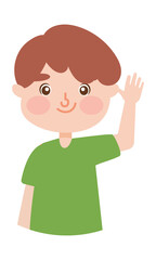 Sticker - cartoon boy smiling