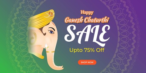  vector illustration for Ganesh Chaturthi sale banner