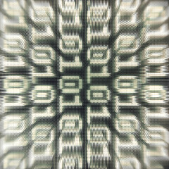Aufkleber - Trendy stripes of numbers on LED light board. Digital illustration background. 3d rendering geometric pattern